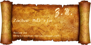 Zachar Mária névjegykártya